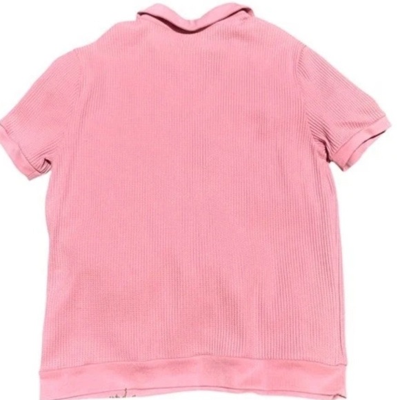 Dandy Del Mar Cannes Shirt Waffle Knit Pink Spanish Rose Short Sleeve XL - Picture 5 of 9